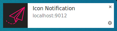 Notificación con ícono en Chrome para Linux.