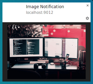 Notificación con imagen en Chrome en Linux.