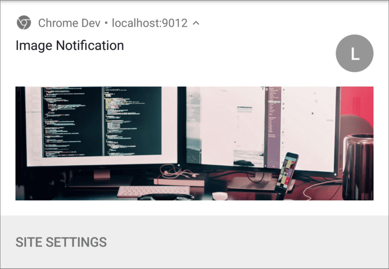 Notification with image in Chrome on Android.