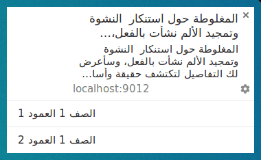 Notification dans une langue de l'arabe à l'hébreu sur Chrome pour Linux