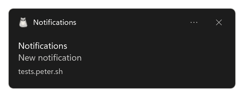 Notifica con il nome dell'app web anziché del browser.