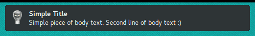 Notificación con título y texto del cuerpo en Firefox para Linux.