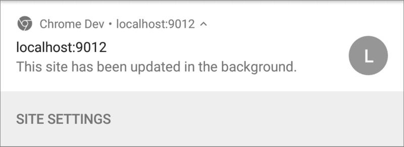 Una imagen de la notificación predeterminada en Chrome
