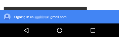 Aviso azul mostrando que o usuário está fazendo login.