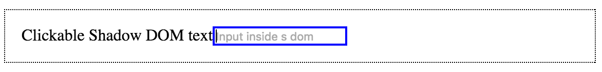 delegatesFocus: false이고 내부 입력에 포커스가 있습니다.