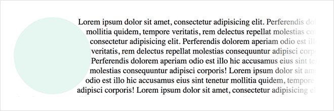 Illustrazione del valore della forma cerchia()