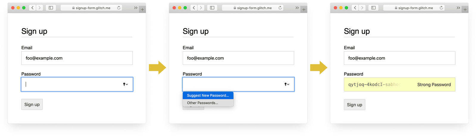 Screenshot del Gestore delle password di Firefox su computer.