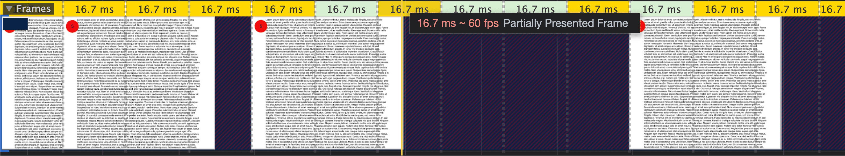 โปรแกรมดูเฟรมในเครื่องมือสำหรับนักพัฒนาเว็บใน Chrome