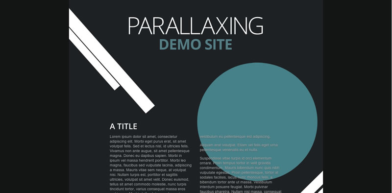Uma página de demonstração de paralaxe