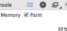 Der Schalter für den Paint-Profiler in den Chrome-Entwicklertools.