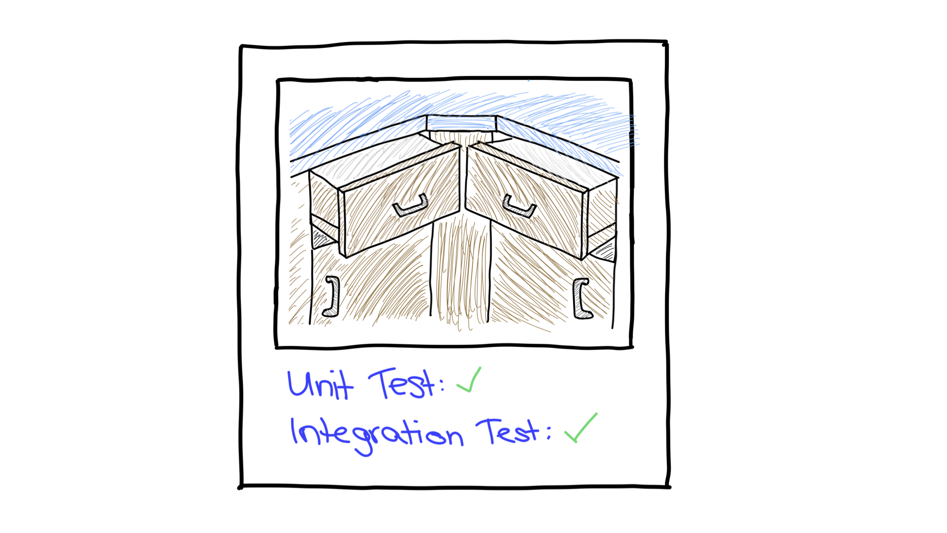 동시에 열 수 있는 서랍이 두 개 있는 찬장