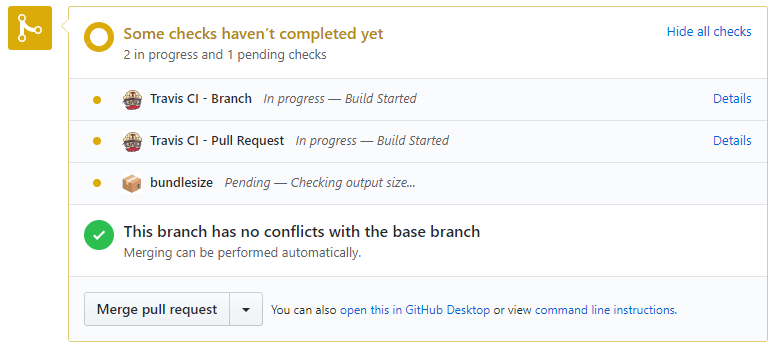 GitHub checks in progress