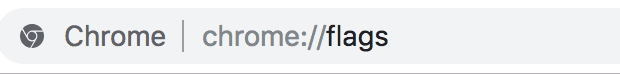 Página de sinalizações do Chrome