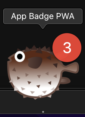 應用程式圖示：實際圖示，徽章值為數字 3。