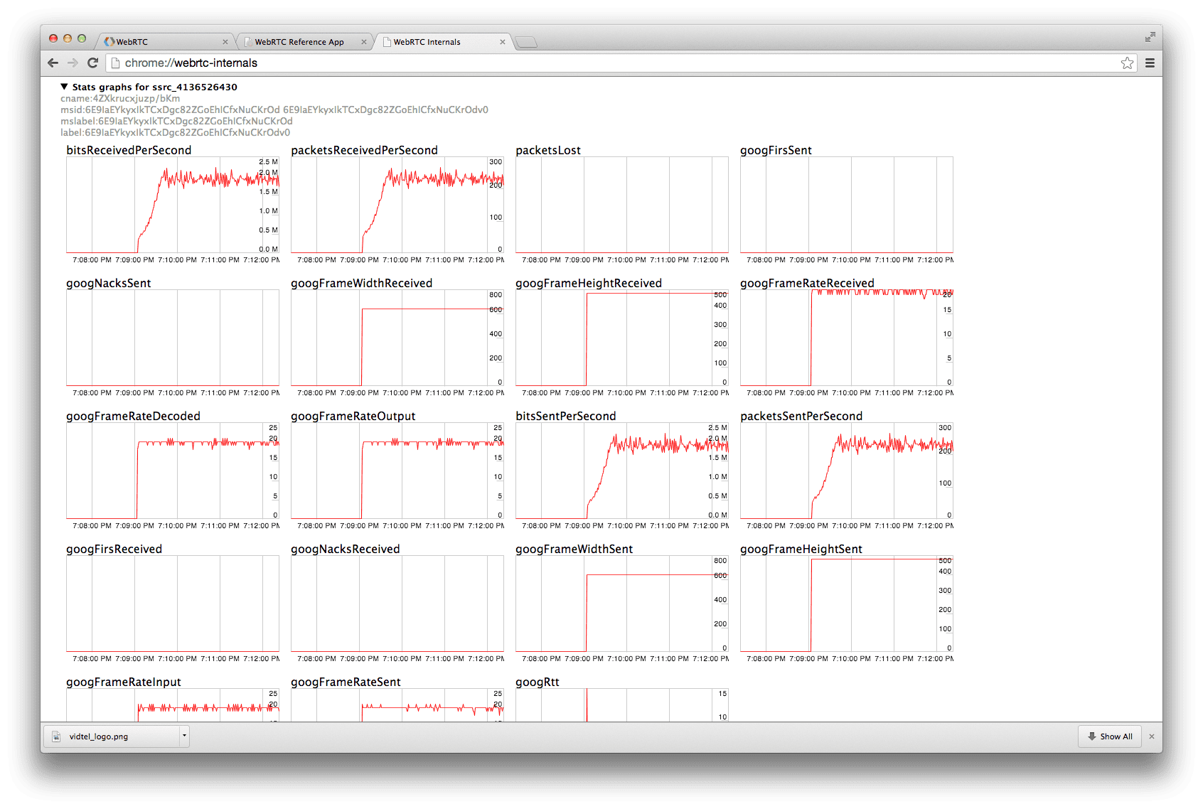 Seite chrome://webrtc-internals