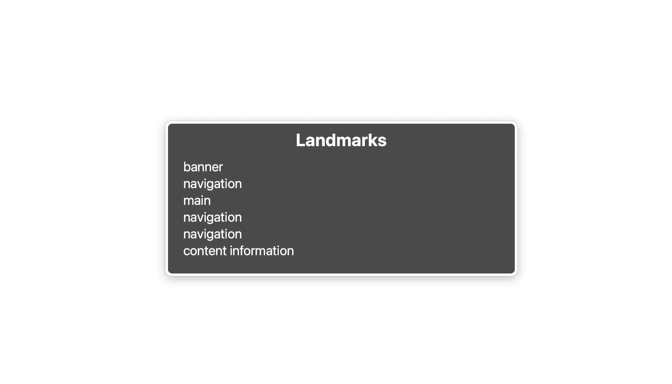 Image showing three landmarks that all say 'navigation'.