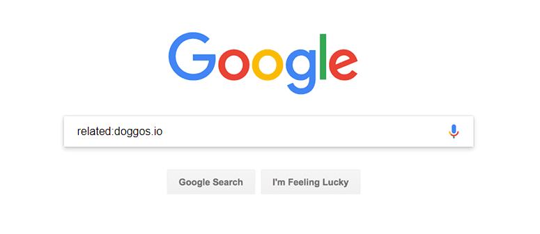 Google 使用相關的關鍵字搜尋的螢幕截圖