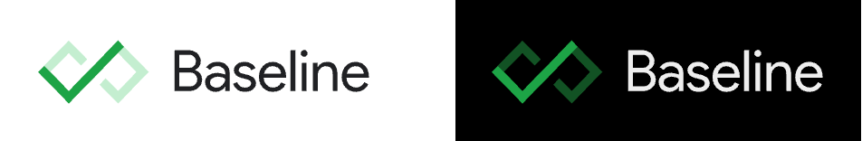 Dos logotipos verdes con la palabra Baseline, que se muestran sobre un fondo blanco y negro.