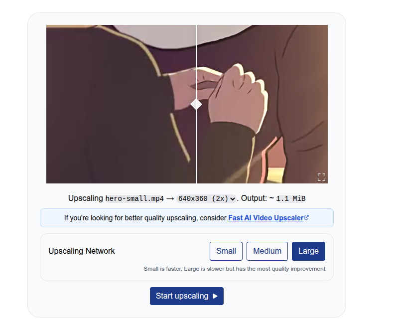 Présentation de Free AI Video Upscaler.
