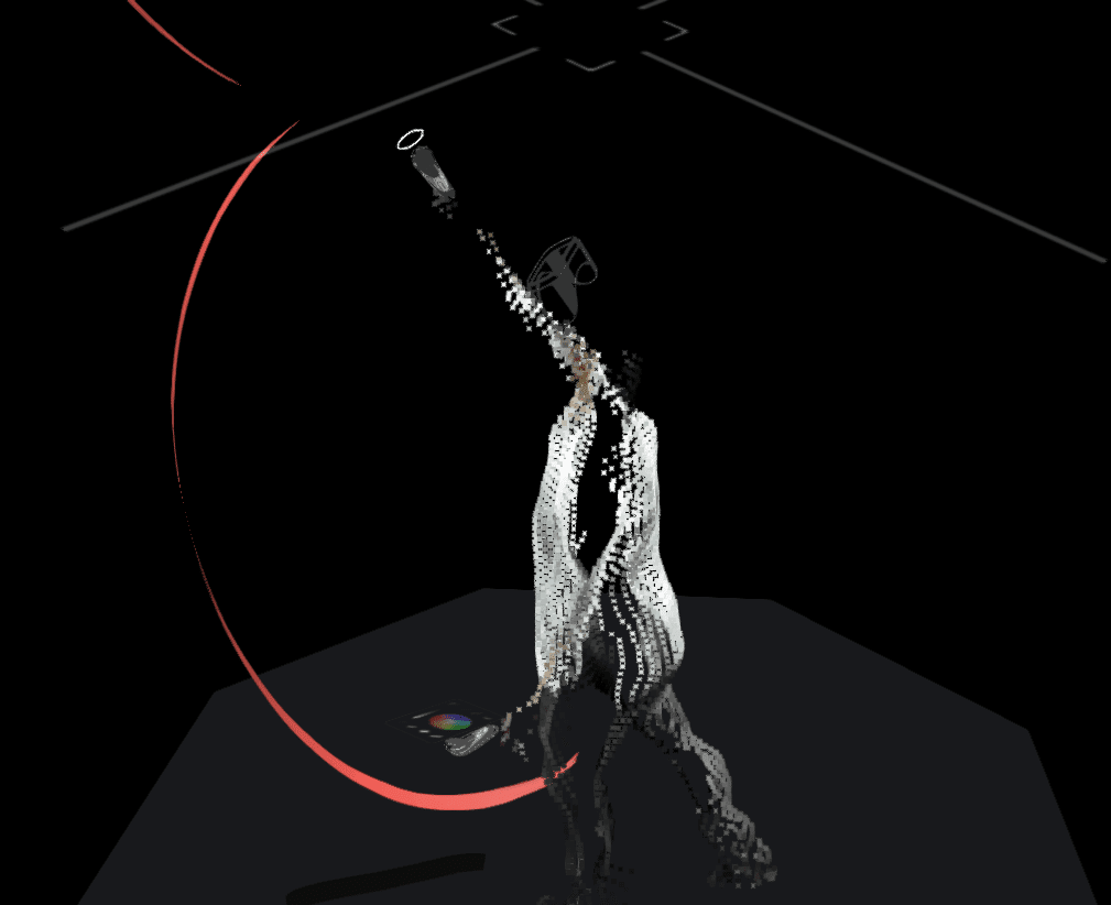 ترتيب الجسيمات والشاشة المُثبَّتة على الرأس ووحدات التحكُّم