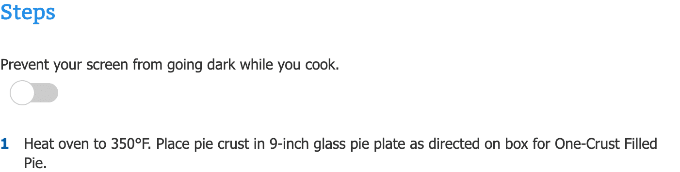 Pillsbury.com वेक लॉक टॉगल