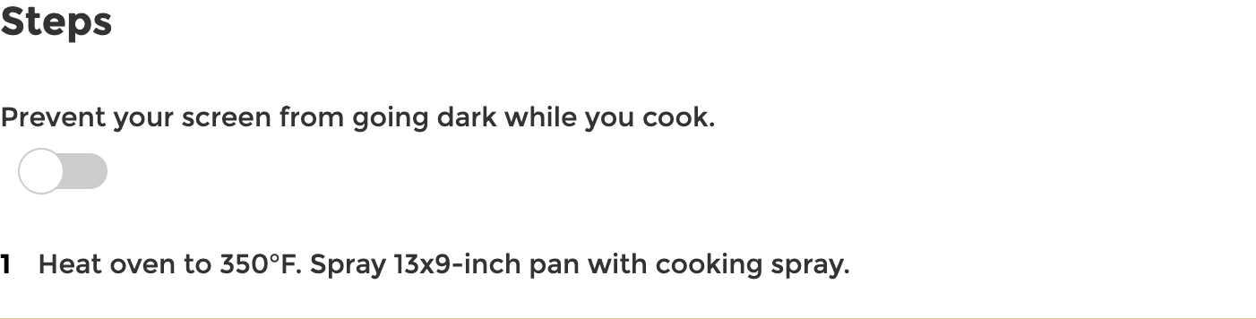 Alternância de wake lock do Tablespoon.com