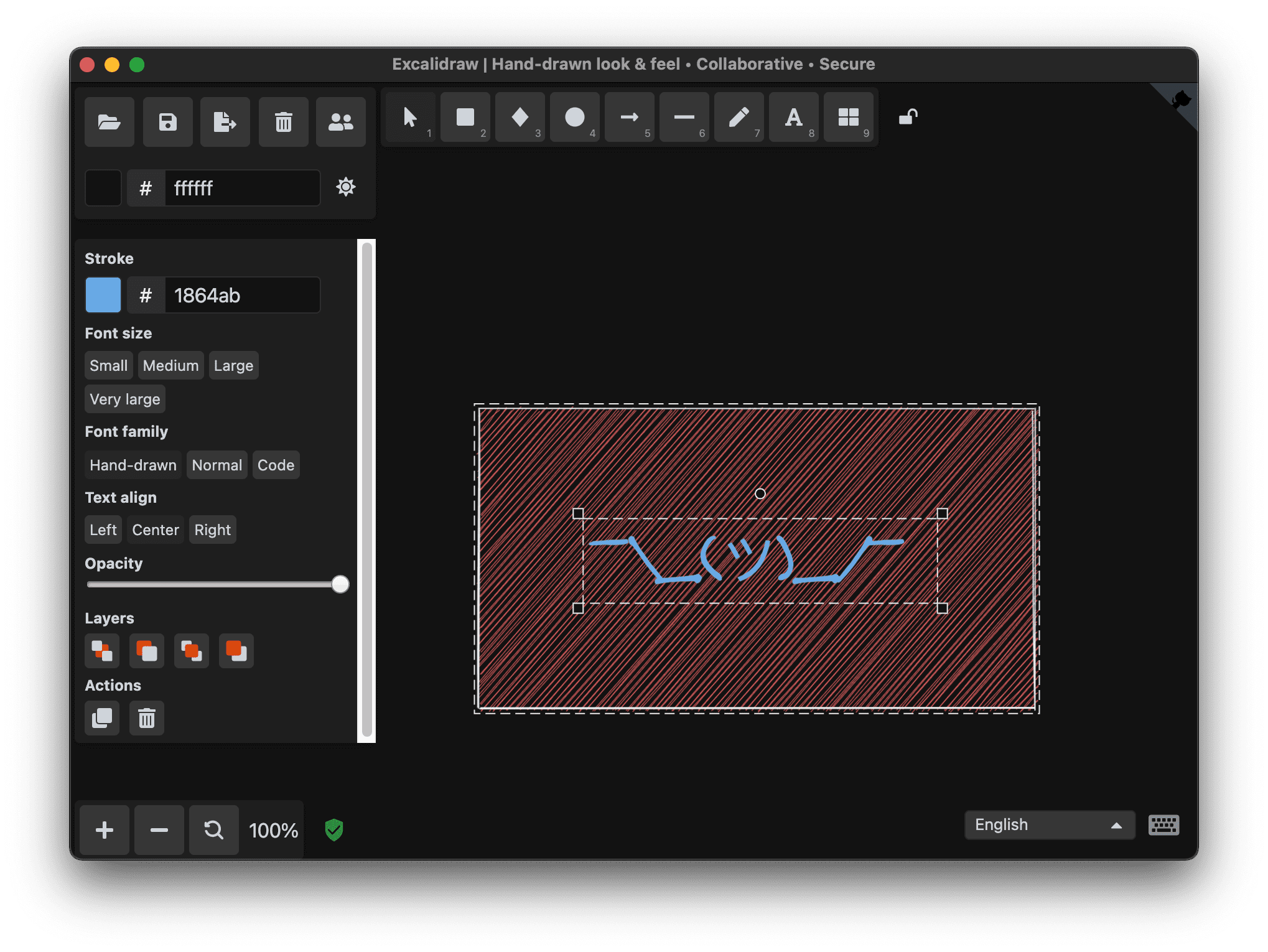 Die Excalidraw Desktop-Anwendung, die in einem Elektron-Wrapper ausgeführt wird