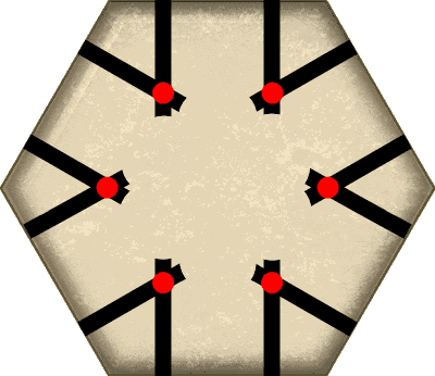 Punti di controllo su riquadro esagonale