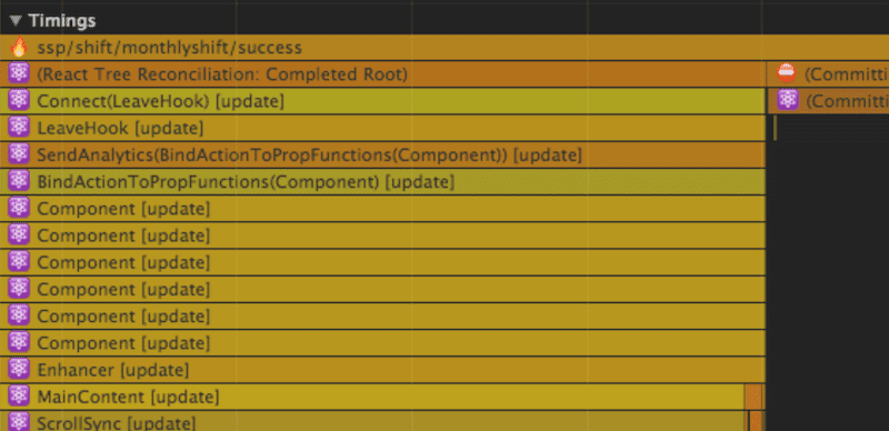 Bagian Waktu di panel Performa Chrome DevTools.