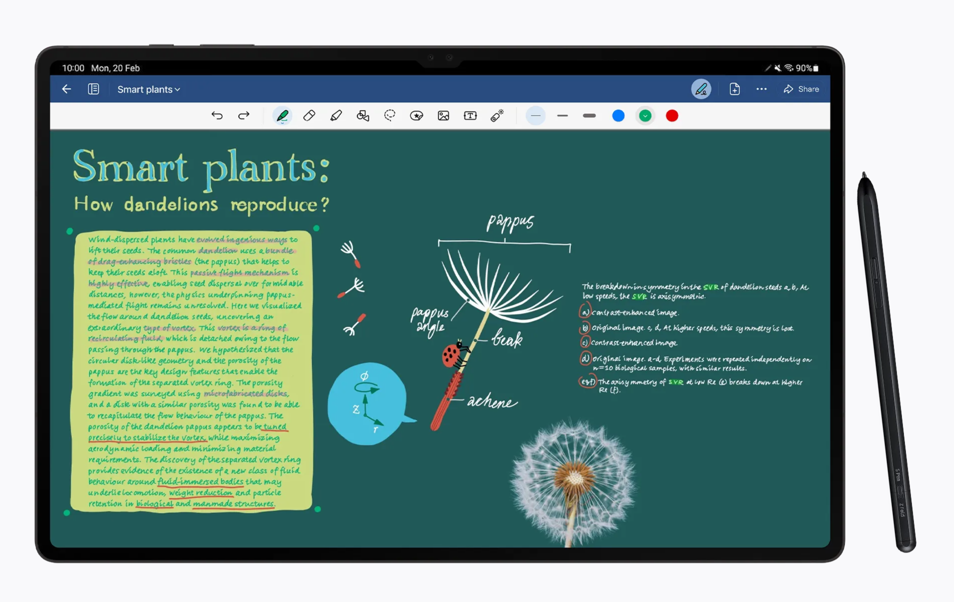 Aperçu de l&#39;application Goodnotes avec des croquis et des notes manuscrites.