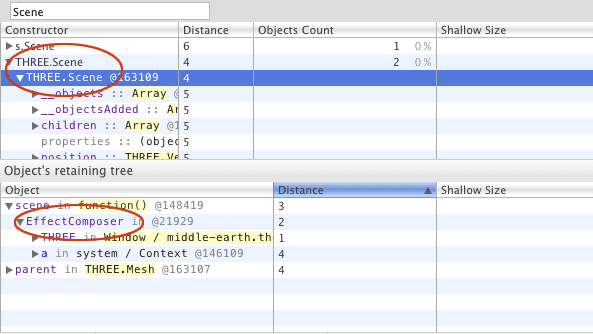 このシーンは EffectComposer で参照されています。