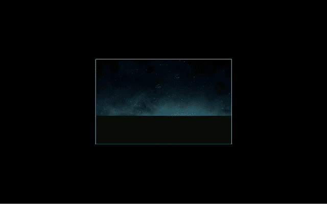 O palco, com apenas o plano de fundo colocado em -990 px