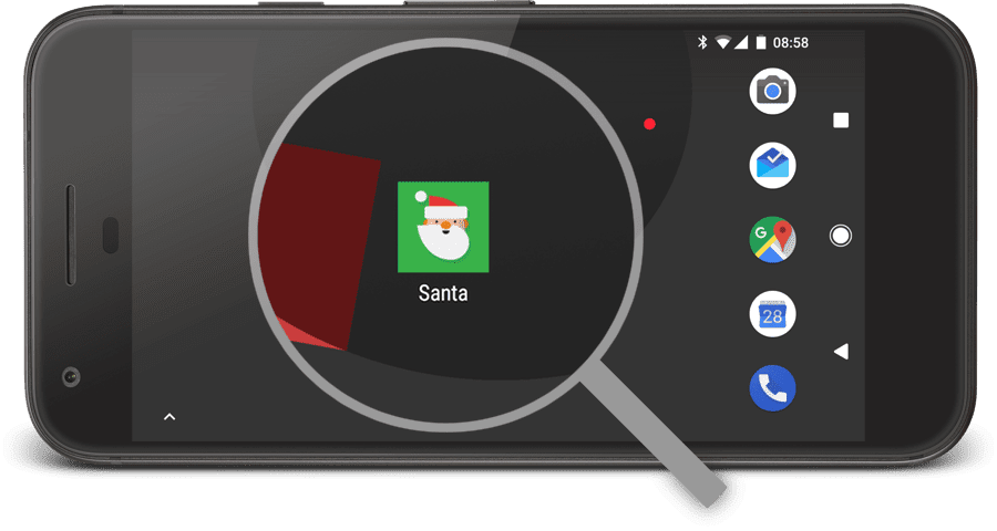 Santa Tracker on an Android device