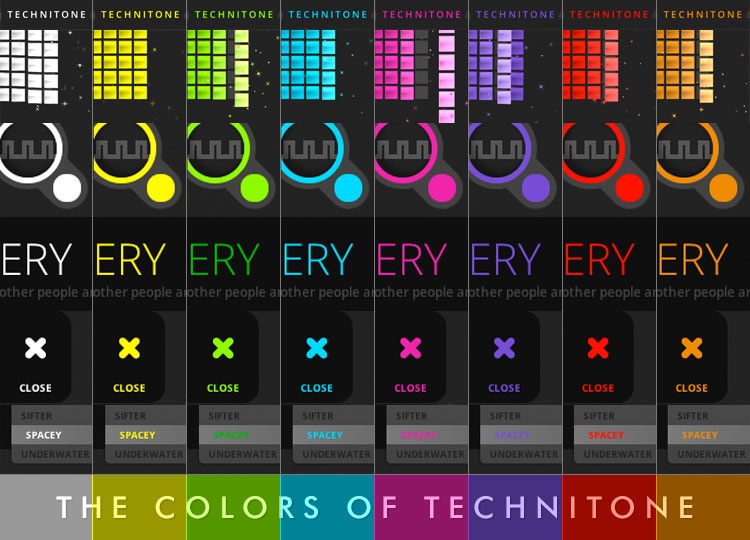 Les coloris de Technitone.