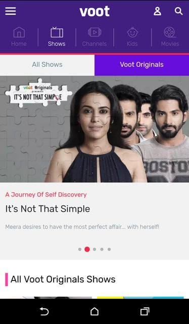 Capture d'écran de Voot