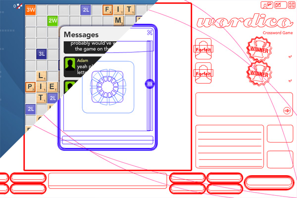 Wireframe de Wordico