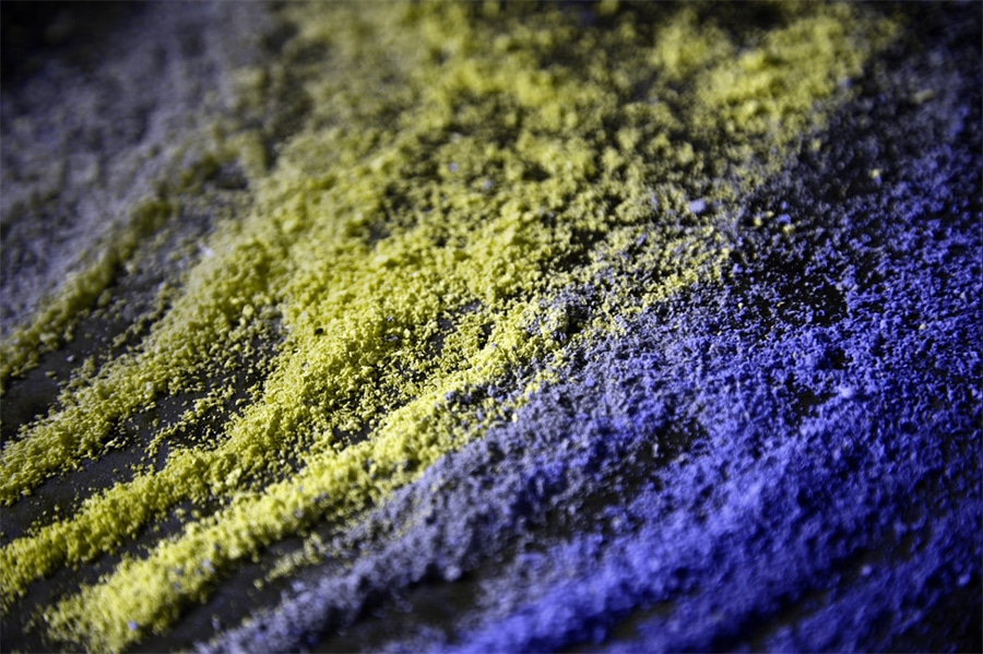 Rainbow sand, as seen by a person with protanopia.