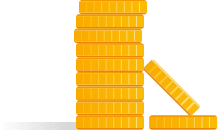 一组硬币,用于表示忽略已停用的社区时损失的收入。