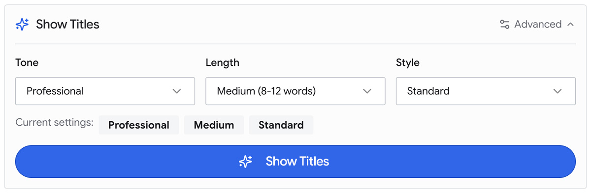Génération de titres plus précis dans BlogBuddy.