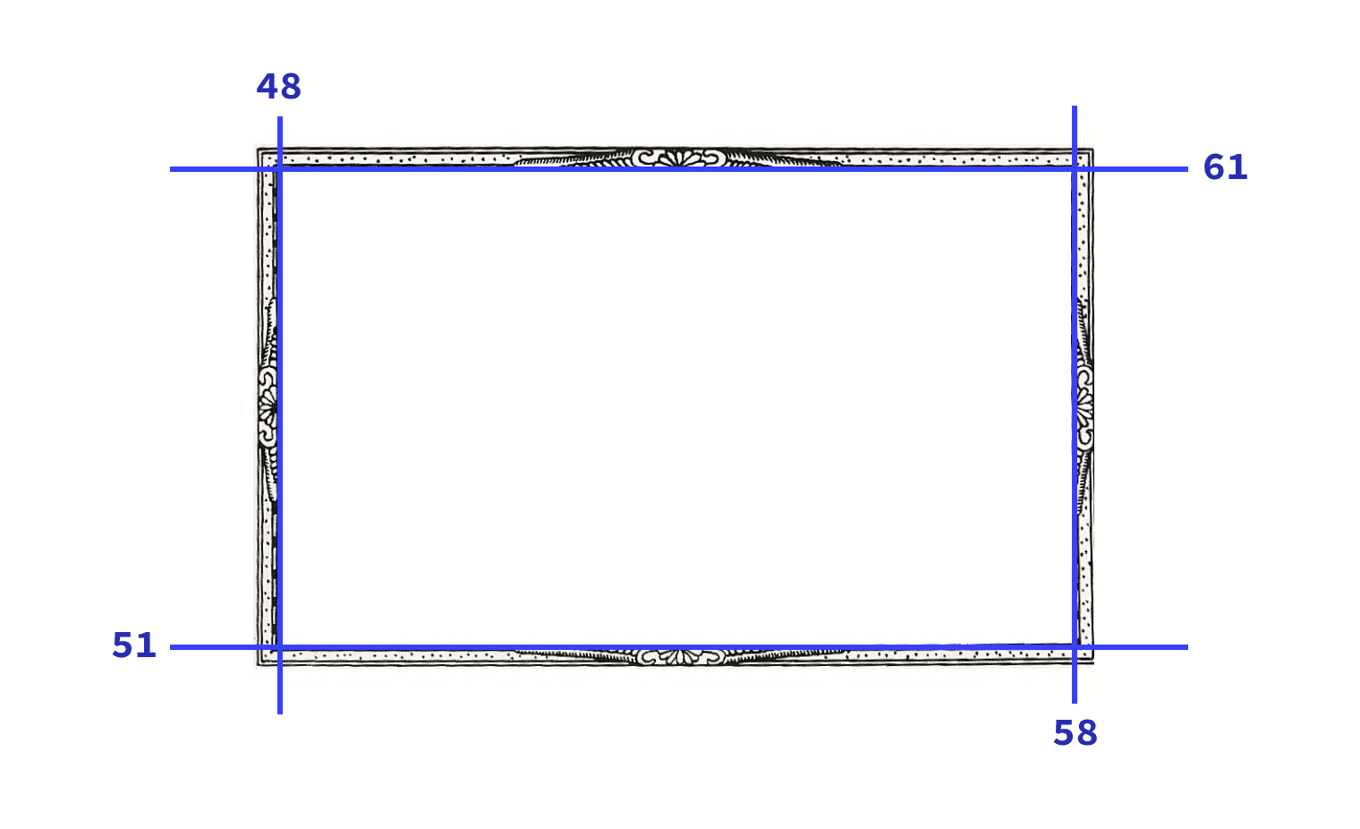 Obraz użyty w prezentacji z 4 podzielami zaznaczonymi niebieskimi liniami