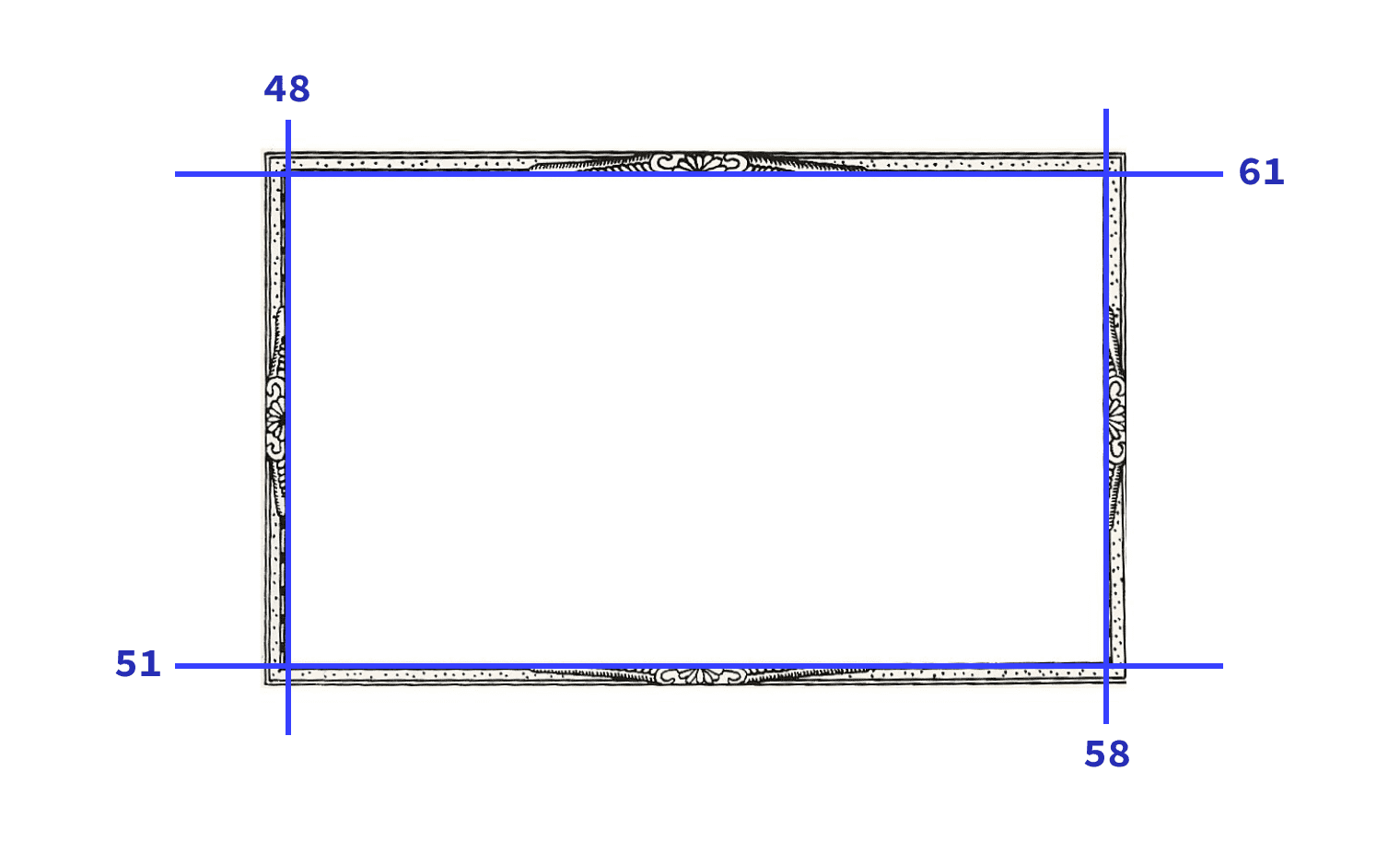 تصویر مورد استفاده در نسخه ی نمایشی با چهار برش نشان داده شده با خطوط آبی