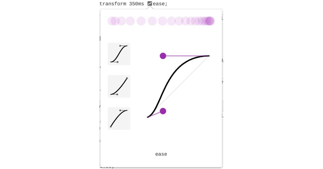 Edytor czasu trwania przejść wizualnych w Narzędziach deweloperskich w Chrome.