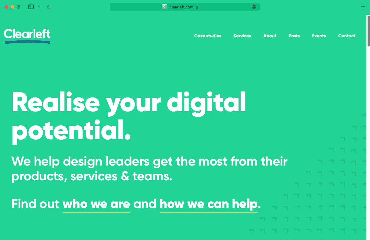الموقع الإلكتروني Clearleft dot com