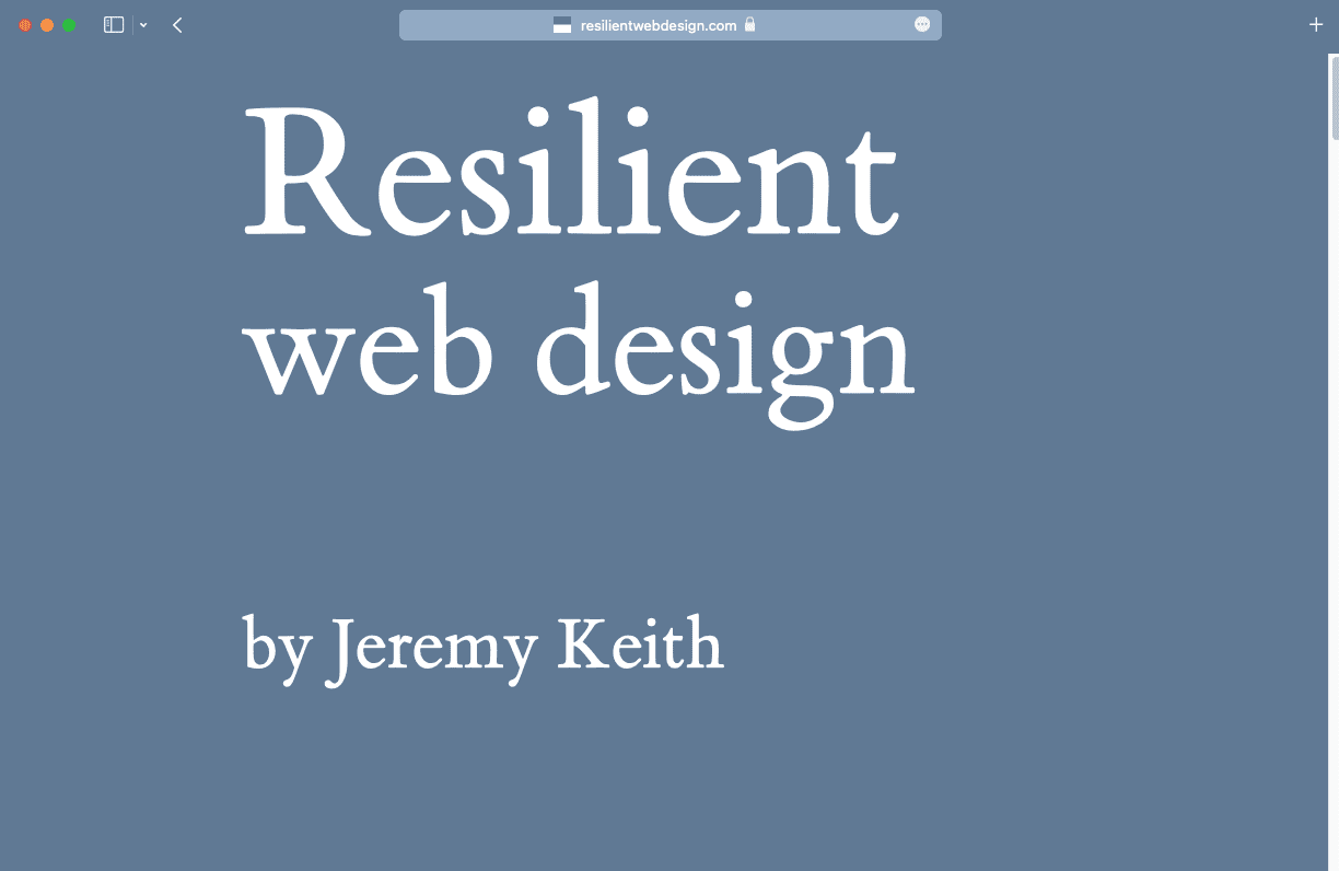 Le site Web Resilient Web Design.