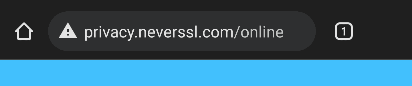 Android mobil HTTP uyarısı.