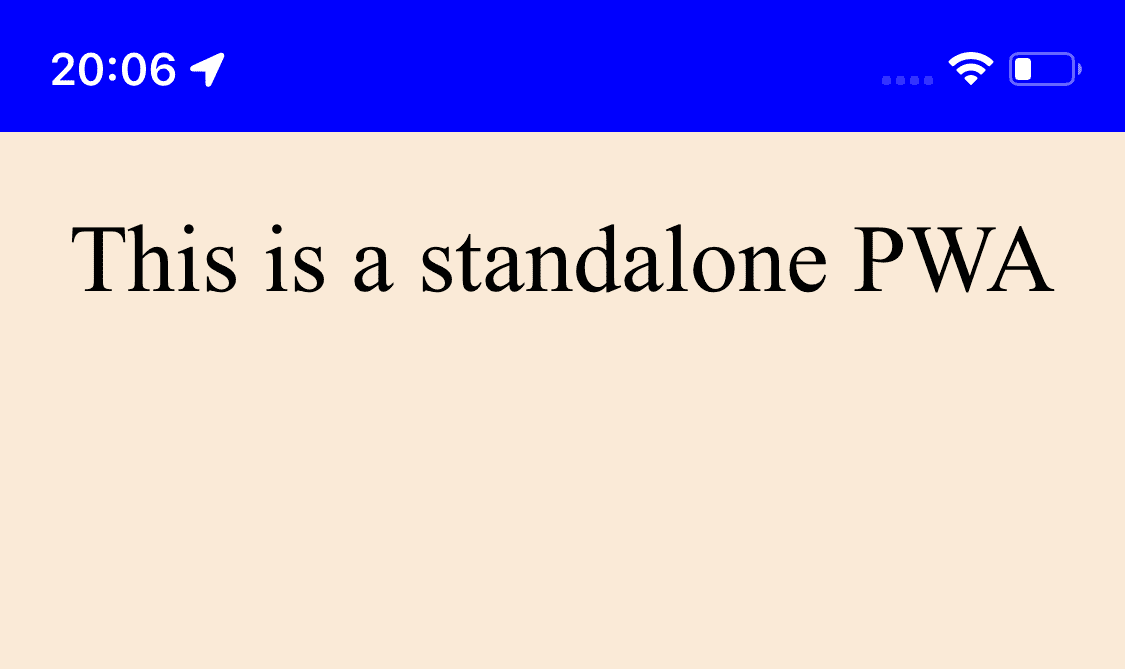 An iOS device rendering a standalone app.