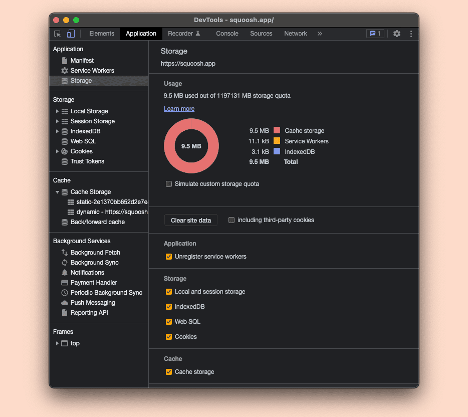 Debugging Web App Manifest in Chromium DevTools.