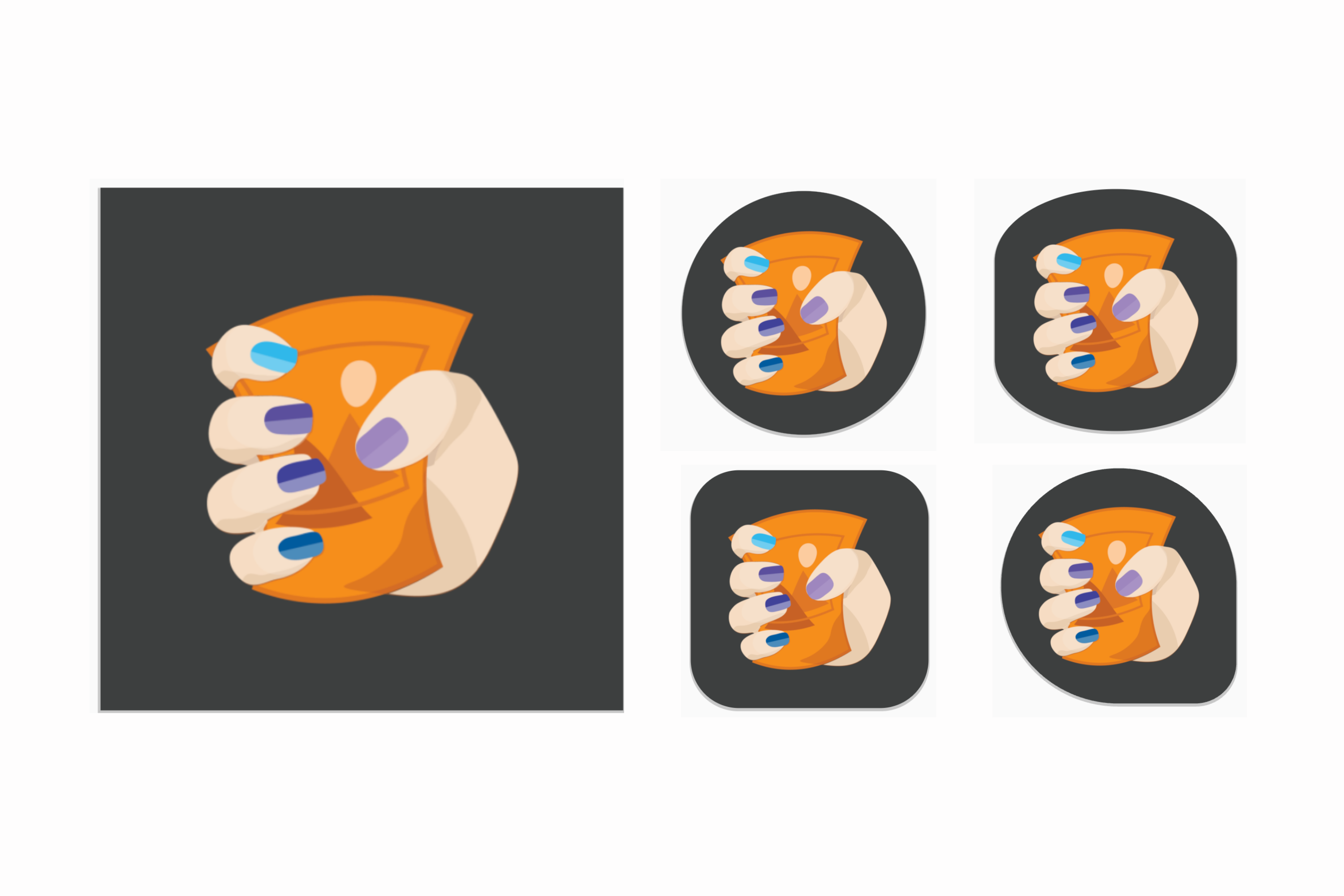 Ikona z większym marginesem jest odpowiednia w przypadku masek.